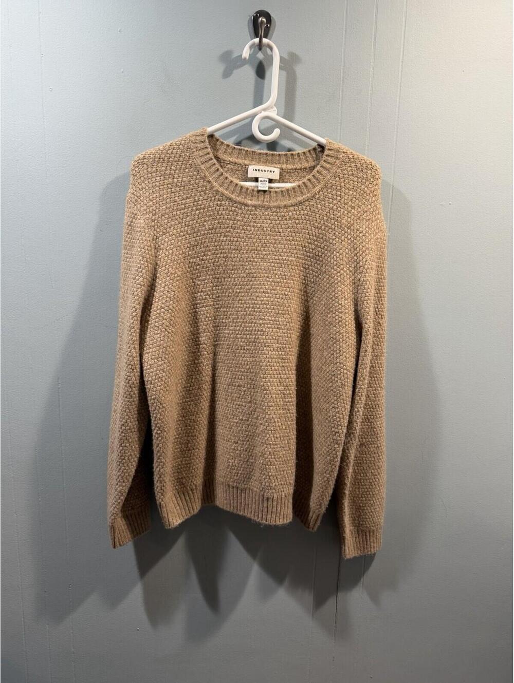 Mens Industry Knitted Sweater Size XL Tan Pullover